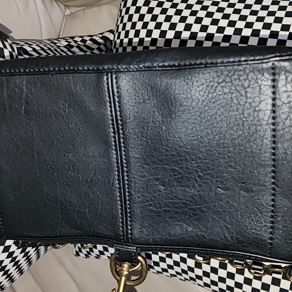 Hayden Harnett Women's Black Studded Leather Satchel Bag - Picture 12 of 12